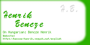 henrik bencze business card